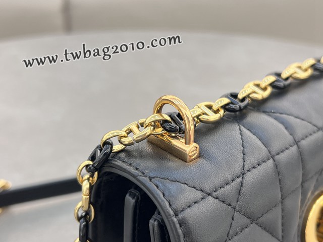 Dior专柜新款迪奥高仿原单黑色链条手袋小号斜挎女包 djfk1466
